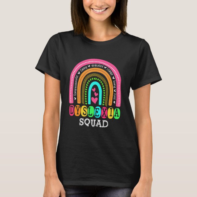 T-shirt Teacher School Support Reading Dyslexia Squad Ther (Devant)