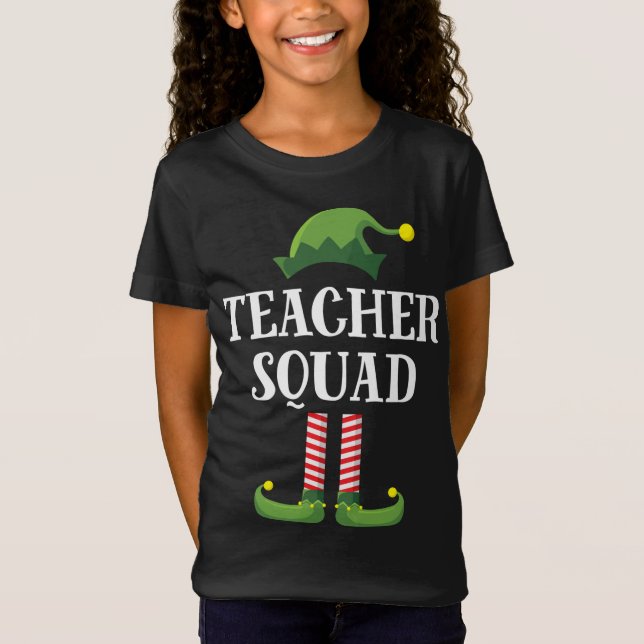 T-Shirt Teacher Squad Elf Matching Group Christmas School (Devant)