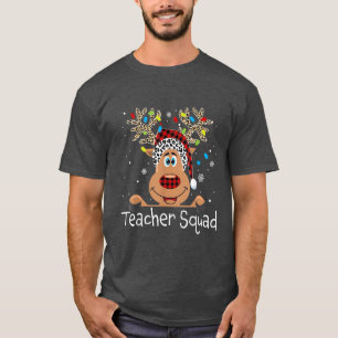 T-shirt Teacher Squad Reindeer Funny Teacher Christmas Xma