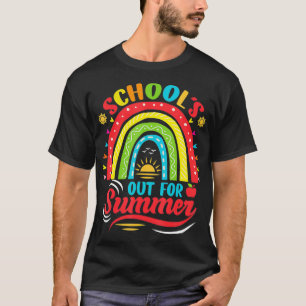 T-shirt Teacher Summer Dress School's Out For Summer Rainb