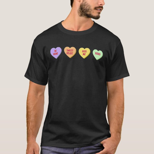 T-shirt Teacher Valentines Day  Conversation Hearts School (Devant)