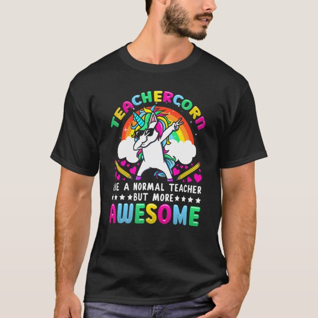 T-shirt Teachercorn Dabbing Unicorn Kindergarten School Te (Devant)