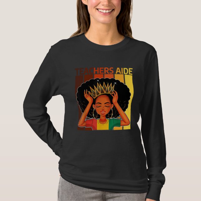 T-shirt Teachers Aide Afro African American Black History  (Devant)