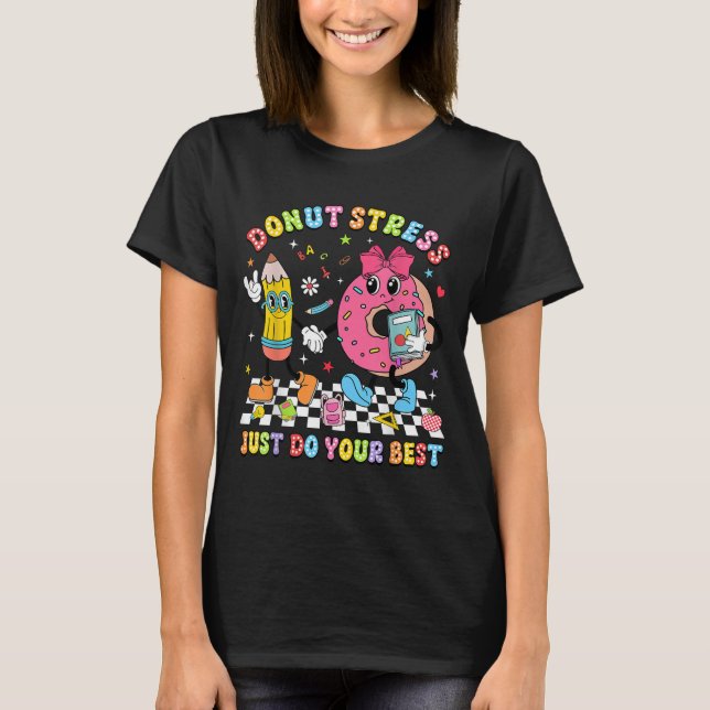 T-shirt Teachers Donut Stress Just Do Your Test Day Boys G (Devant)