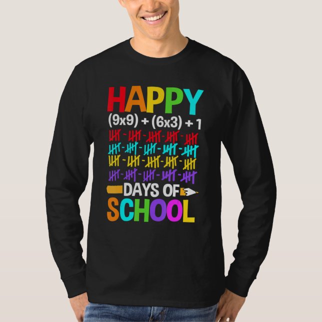 T-shirt Teachers Students Happy 100 Days of School (Devant)