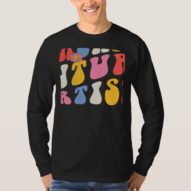 T-shirt Teaching Future Artists Groovy Retro Back To Schoo (Devant)