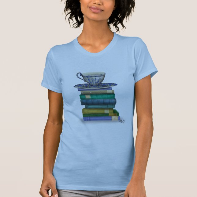 T-shirt Teacup et livres (Devant)