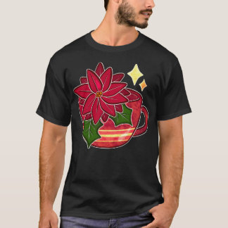 T-shirt Teacup Festive Poinsettia