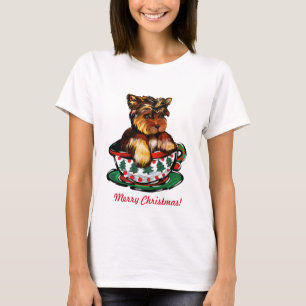 T-shirt Teacup Yorkies Noël