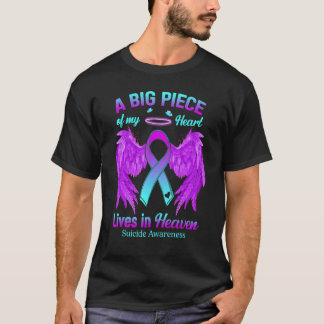T-shirt Teal Purple Ribbon Angel Wing Suicide Awareness Me