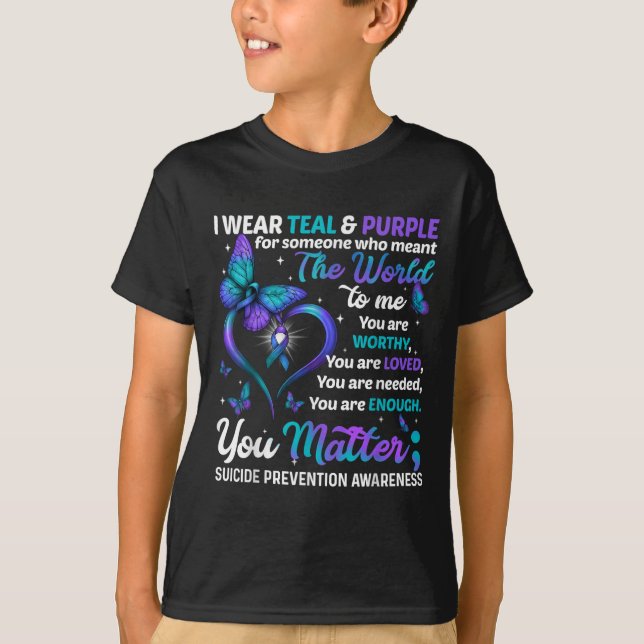 T-shirt Teal Purple You Suicide Prevention Awareness Month (Devant)