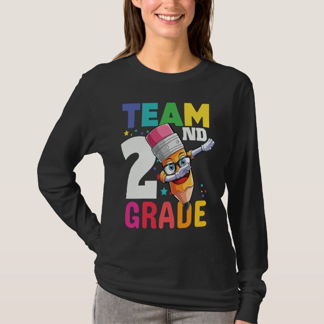 T-shirt Team 2nd Grade Teacher Boys School Second Grade Sq (Devant)