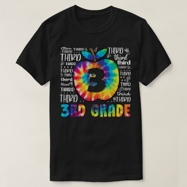 T-shirt Team 3rd Grade Typography Tie Dye Back To School T (Design devant)