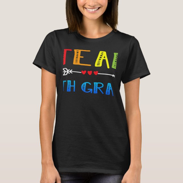 T-shirt team 7th grade heart back to school teacher cute a (Devant)