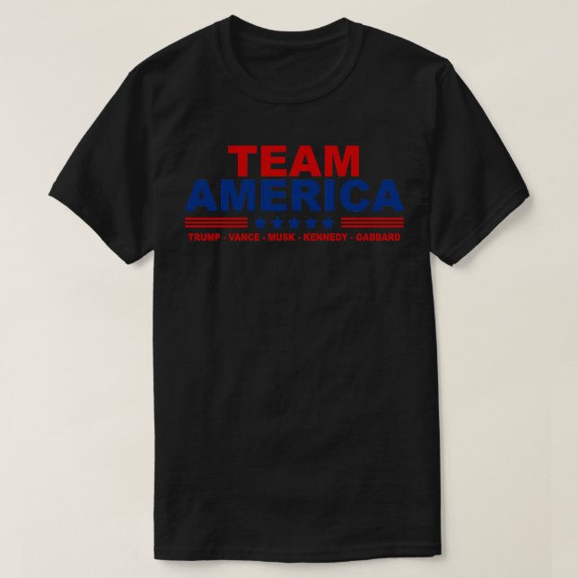 T-shirt Team America Vance Musk Kennedy Gabbard Téléphone  (Design devant)