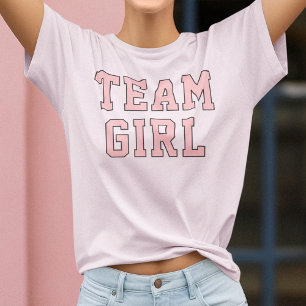 T-shirt Team Baby Girl Blush Pink Baby Genre Reveal Party