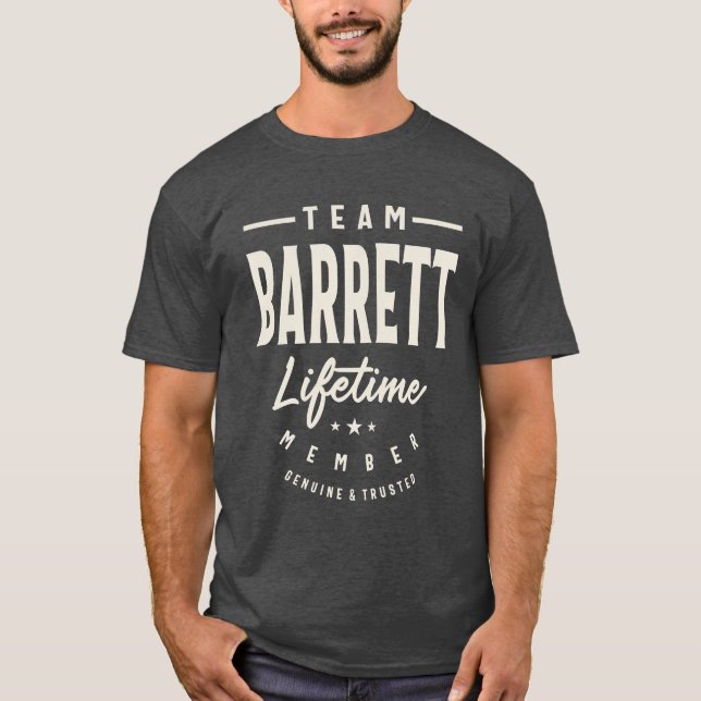 T-shirt Team Barrett Membre à vie Barrett Nom (Devant)