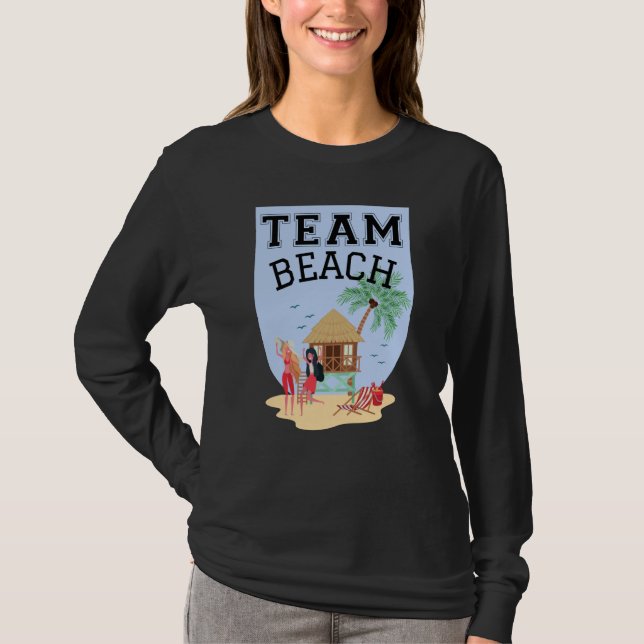 T-shirt Team Beach Women Palm Tree Hut (Devant)