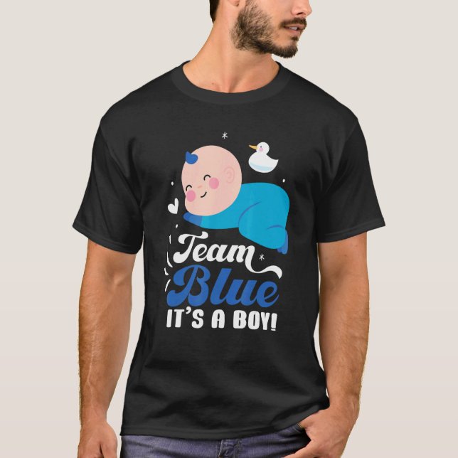 T-shirt Team Blue It's A Boy Pregnancy Baby Gender Reveal (Devant)