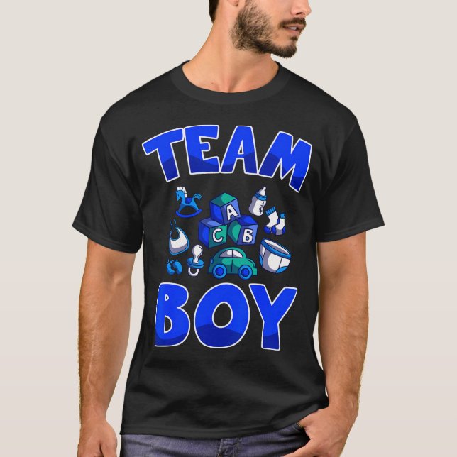 T-shirt Team Boy Baby shower Genre Reveal Baby Party (Devant)