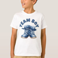 Team Boy Cute Little Blue Baby Boots Gender Revela