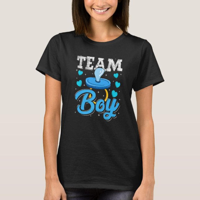T-shirt Team Boy Gender Reveal Party Baby Shower Matching  (Devant)