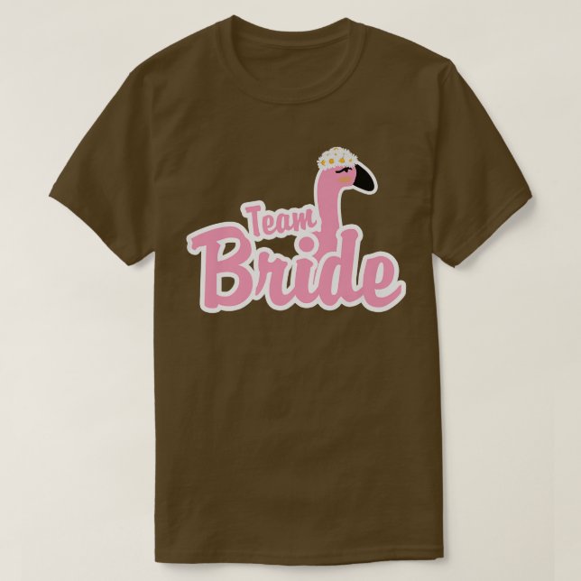 T-shirt Team Bride Bird Flamant rose Animal Variété Bachel (Design devant)