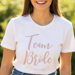 T-shirt Team Bride Mariage Personnalisé Rose