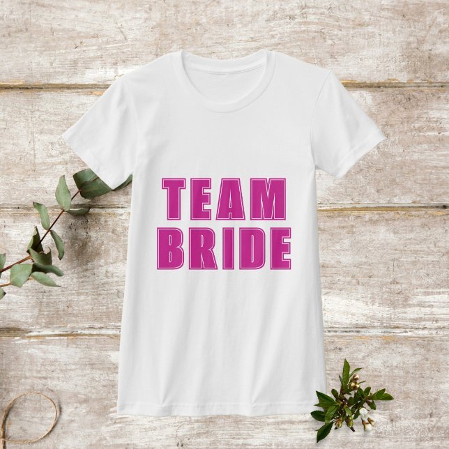T-shirt TEAM BRIDE style varsice rose chaud (Créateur téléchargé)