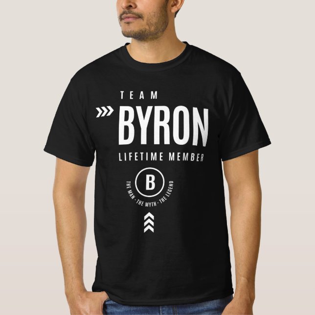 T-shirt Team Byron Lifetime Member Personalized Name (Devant)