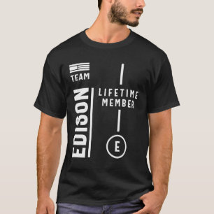 T-shirt Team Edison Membre à vie Nom personnalisé