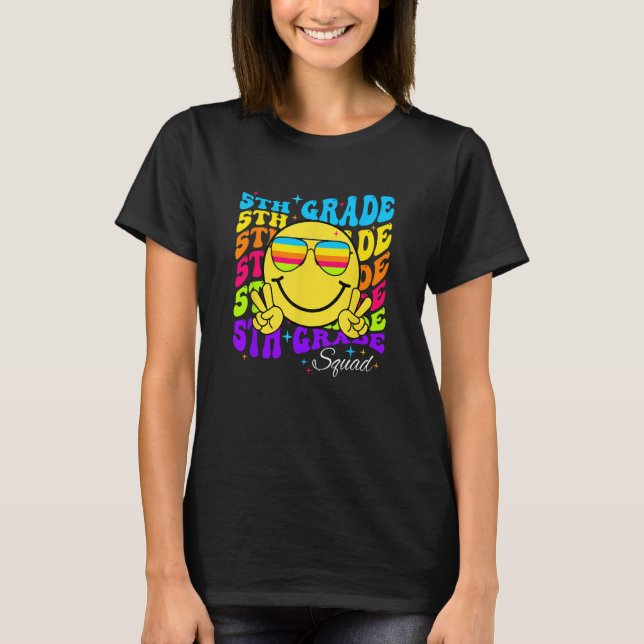 T-shirt Team Fifth 5th Grade Squad Teacher Boys Girls Back (Devant)