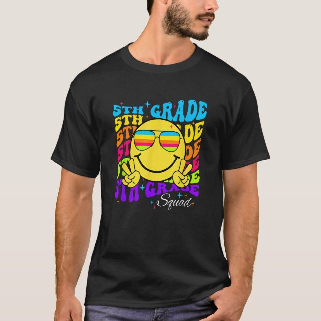 T-shirt Team Fifth 5th Grade Squad Teacher Boys Girls Back (Devant)