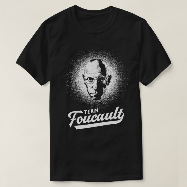 T-shirt Team Foucault Philosophie Retro Portrait (Design devant)