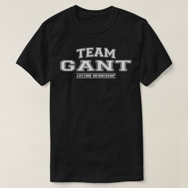 T-shirt Team Gant Fiers Nom de famille, Nom 1 (Design devant)