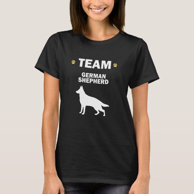 T-shirt Team German Shepherd mignon chien Cool (Devant)