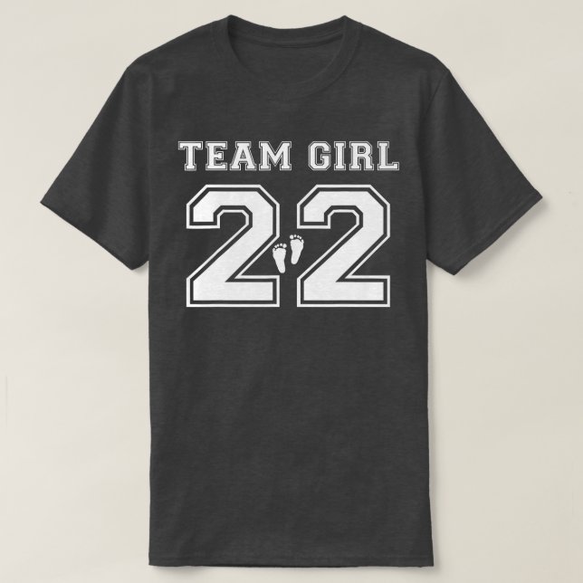 T-shirt Team Girl 2022 Genre Révéler Baby shower rose Adop (Design devant)