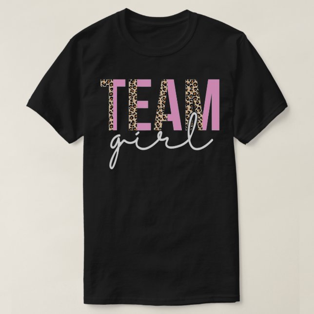 T-shirt Team Girl Baby shower Genre Revela Party Cute Leo (Design devant)