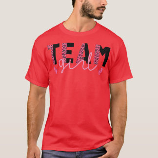 T-shirt Team Girl Empreinte de léopard rose ou bleu Reveal