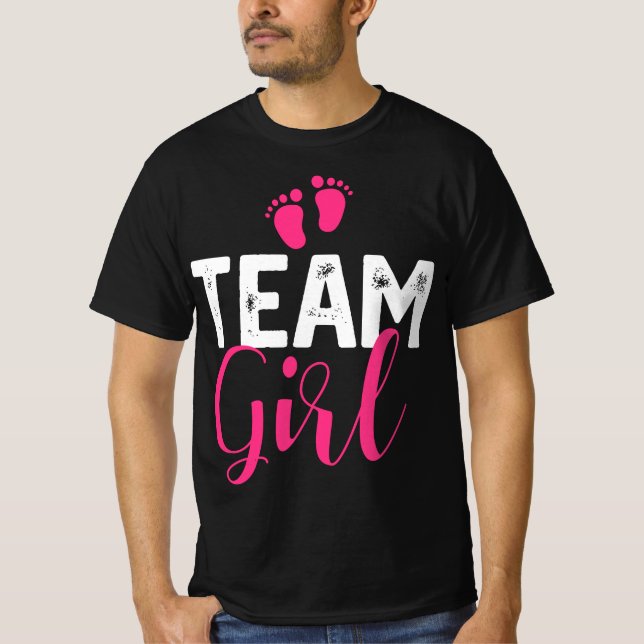 T-shirt Team Girl Gender Reveal Baby Shower (Devant)