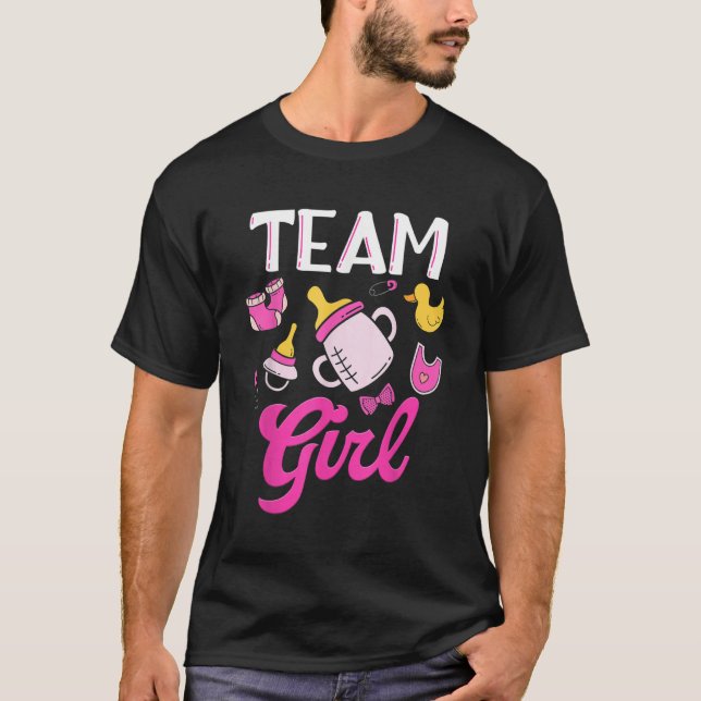 T-shirt Team Girl Gender Reveal Party Baby Shower Matching (Devant)