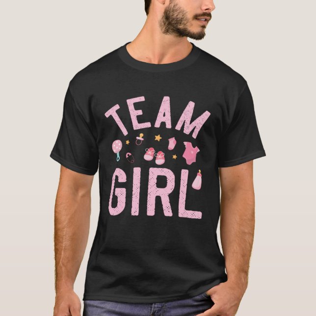 T-shirt Team Girl  Gender Reveal Party  for Mom and Dad (Devant)