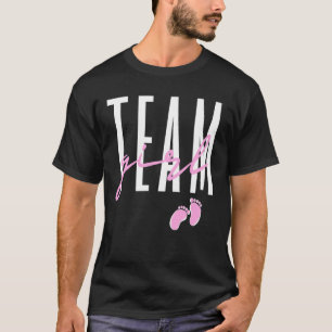 T-shirt Team Girl Sexe Révéler Baby shower Rose Ou Bleu