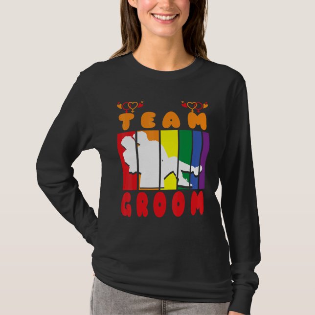 T-shirt Team Groom Husband Crew same gender love (Devant)
