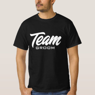 T-shirt Team Groom jeu de mariage noir et blanc