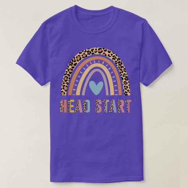 T-shirt Team Head Start Squad Back To School Rainbow Kids  (Design devant)