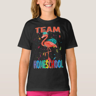T-shirt Team Homeschool Flamant rose Retour À L'École