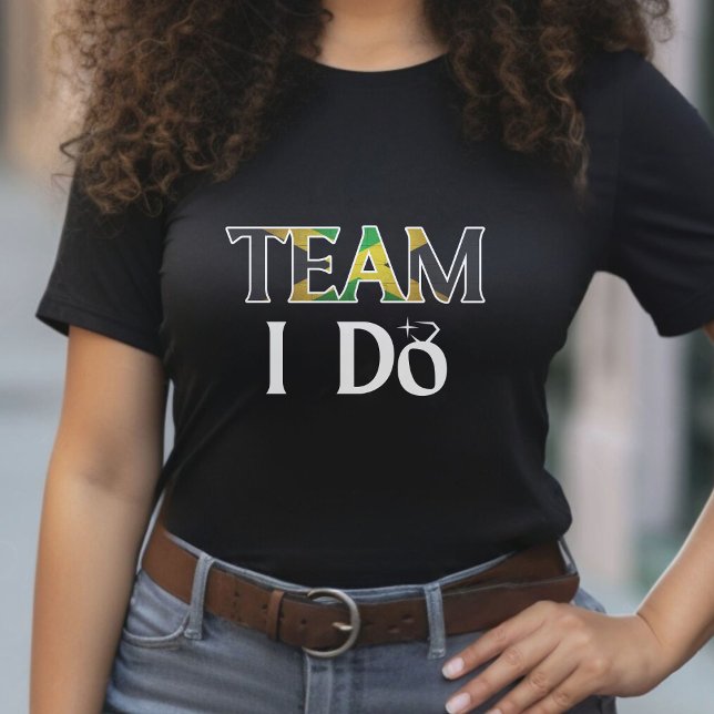 T-shirt Team I Do Jamaican Flag Mariage Bachelorette Party (Team I Do Jamaican Flag Wedding Bachelorette Party T-Shirt)