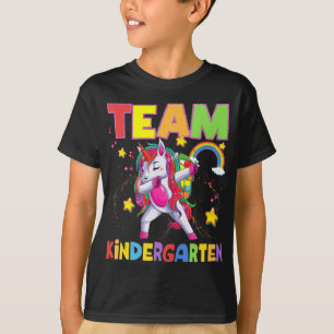 T-shirt Team Kindergarten Dabbing Unicorn Retour À L'École