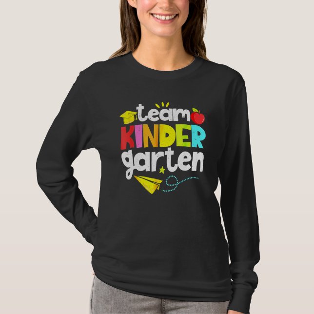 T-shirt Team Kindergarten Teacher Student  Back To School  (Devant)